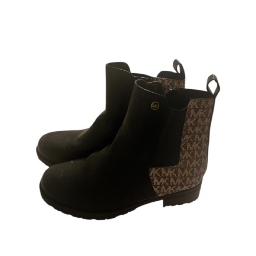 Girls size 3 Michael Kors Black and Brown Logo Boots